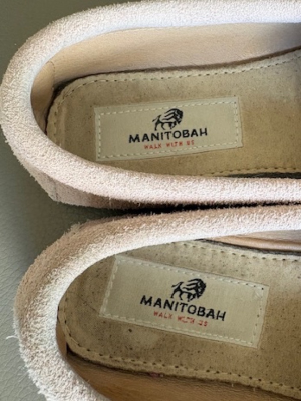 MANITOBAH MUKLUKS Kayak Women's sz 7 suede leather moccasin slippers pink quartz - Picture 11 of 16